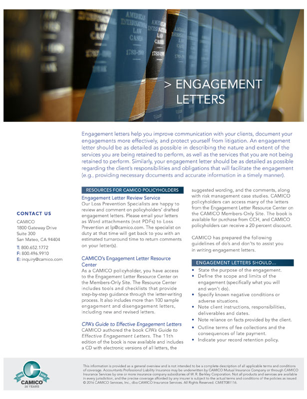 Photo of the Engagement Letters PDF